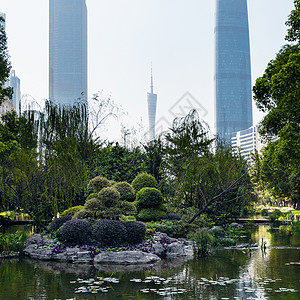 前往春季天在广州市朱江背景图片