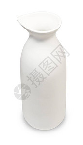 日本传统风格的白色陶瓷清酒瓶图片