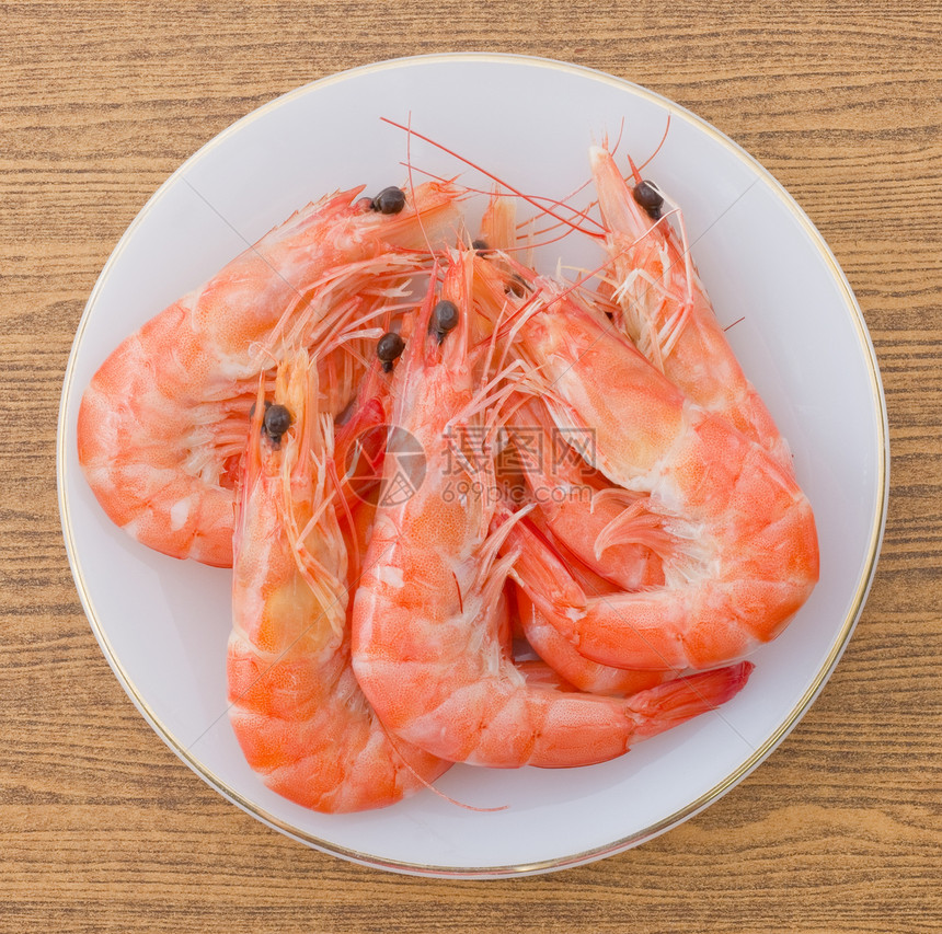 烹饪和食品白板中煮虾或虎虾图片