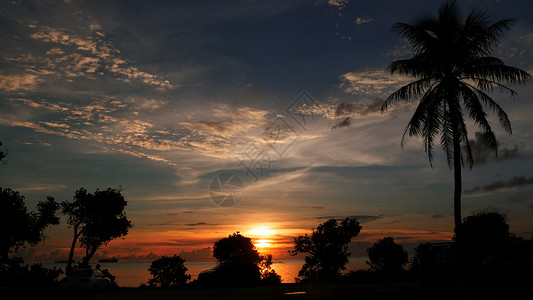 塞班岛加拉班美丽的晚霞展示图片