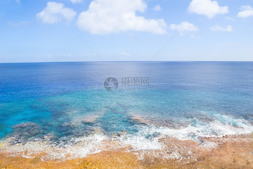 太平洋白龙珊瑚海岸线遥远的地图片