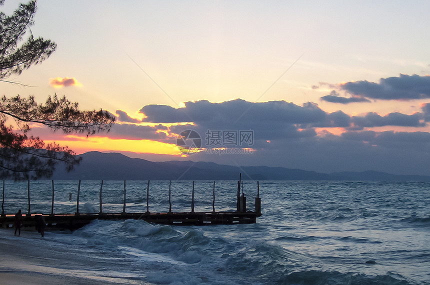 牙买加蒙特哥湾日落时图片