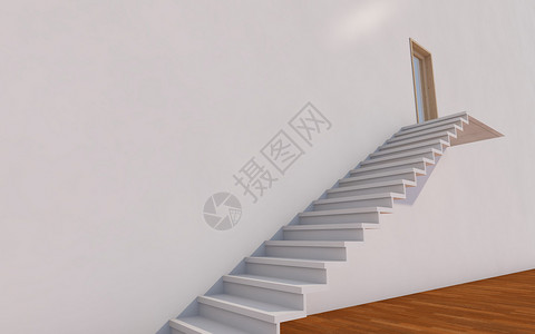 隔离墙的楼梯概念图片