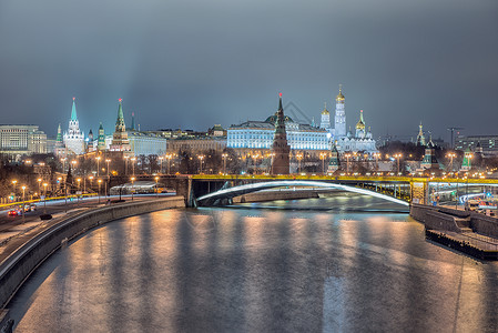 俄罗斯莫斯科莫斯科河桥梁和克里图片