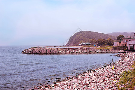 日本海岸的海边有水池海滩夏图片