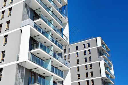 现代豪华公寓楼现代公寓楼的建筑细节图片