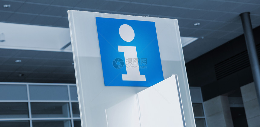 现代办公大楼的蓝色信息符号网站和杂志布局的理想标志请查看InfoBlueInfo图片