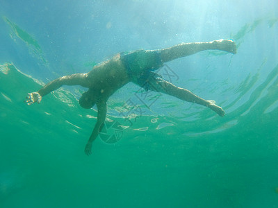 从水下看溺水的人背景图片