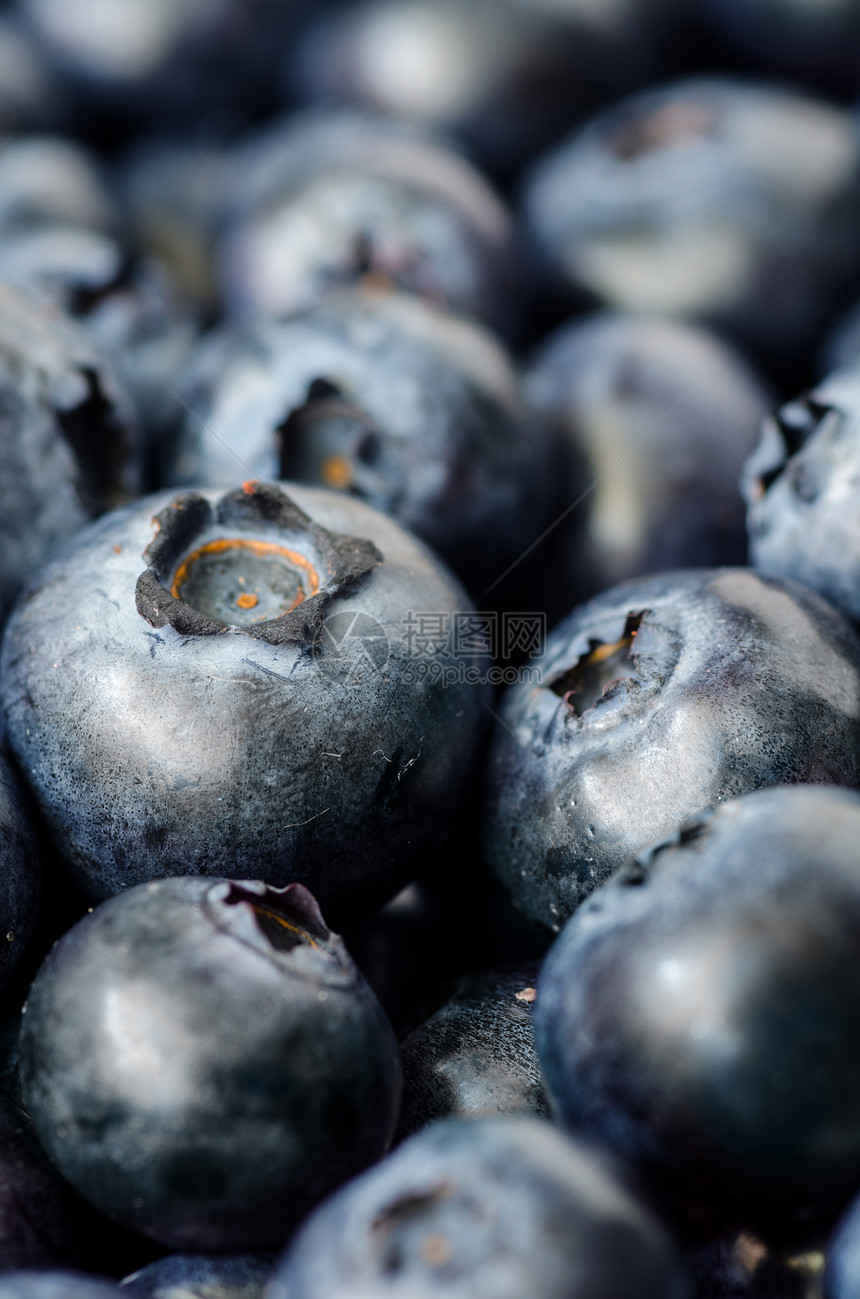 新鲜蓝莓的特写视图健康饮食和营养图片