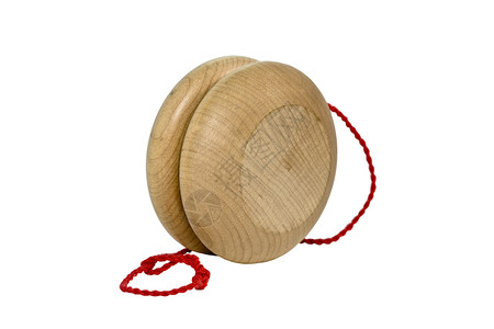 木悠球与盘绕的红绳在白色上隔离正面和侧面图片