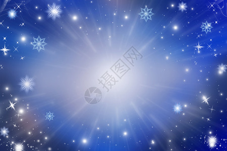 蓝色圣诞背景的白雪花文字空图片