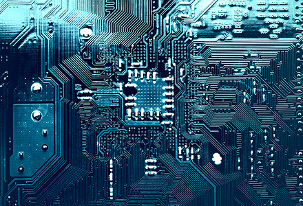 用于公司IT网站设计的算机主板剪影的深色背景电路板电子计算机硬件技术图片