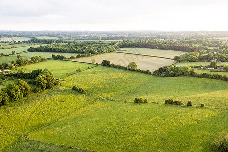 白金汉郡景观鸟瞰图英国热气球航拍图片