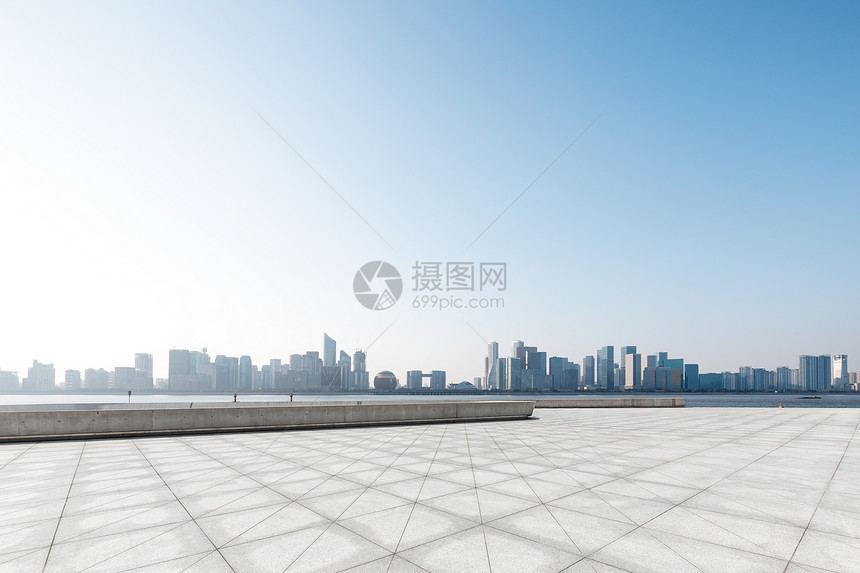 蓝色天空中清江新区的空大理石地图片