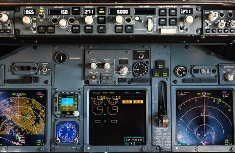 商用飞机控制面板背景图片