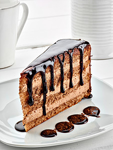 巧克力蛋糕的特写图片