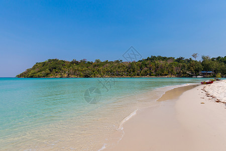 泰国热带KohKood岛夏季风景白沙滩全景高清图片