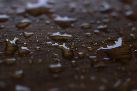 雨水落在木板上新鲜的背景宏观特写图片