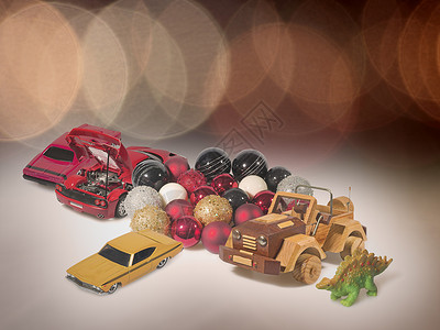 与玩具和五颜六色的球圣诞节背景图片
