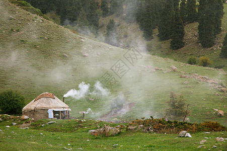 千吉兹斯坦天山的背景图片