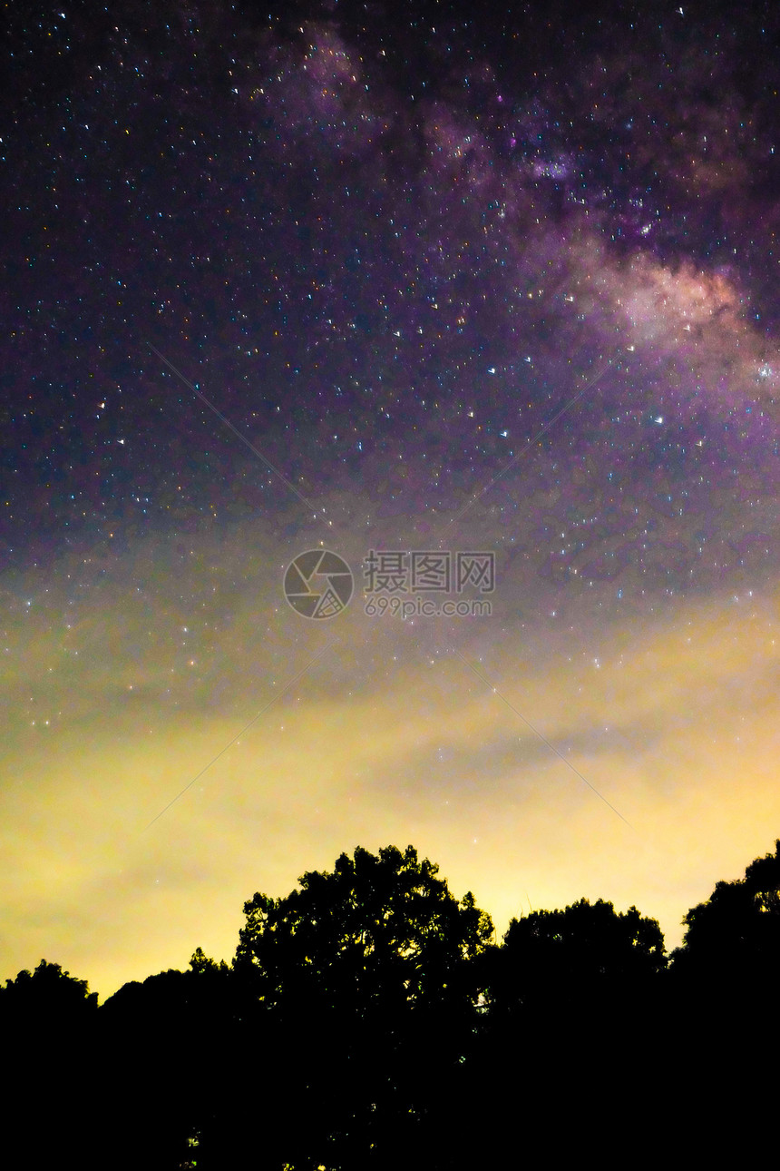 银河系星云夜照片天文摄影图片