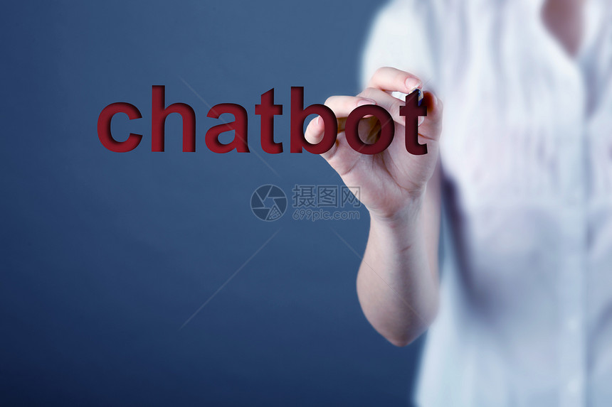 Chatbot与未来通信概念手持移动电话与聊天室交谈手机图片