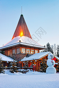 Claus村圣诞老人办事处雪人图片