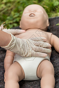 婴儿假人心肺复苏术训练图片