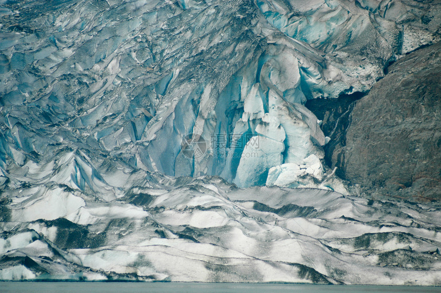门登霍尔冰川和湖在阿图片