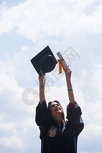 大学毕业日快乐的女子教育和人图片