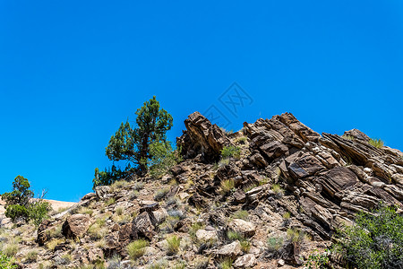 美国犹他州沙漠摩押风化砂岩悬崖图片