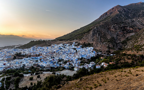 摩洛哥蓝色城市Peac图片