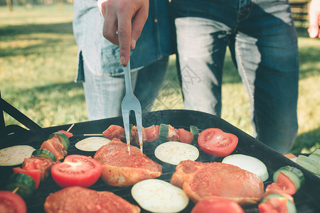 picnic叉子木制的高清图片