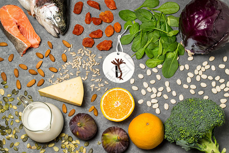 一组天然食品产是维生素和矿物质的来源图片
