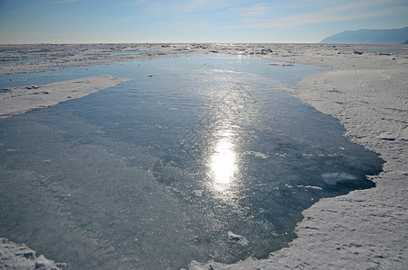 Baikal湖在阳光明媚图片