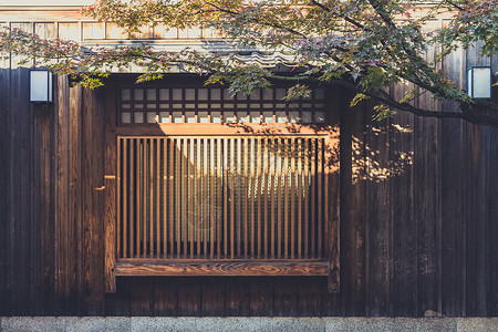 日本木窗艺术传统建筑结图片