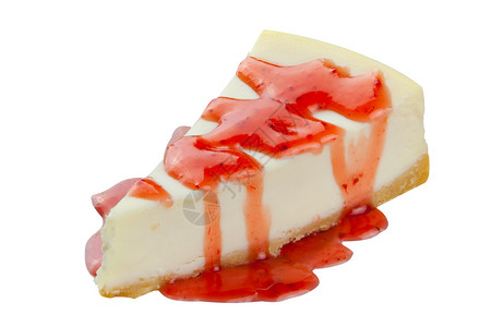 白底草莓的美味芝士蛋糕图片