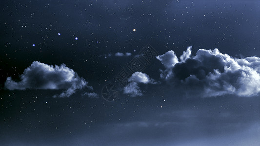 多云的夜空与星图片
