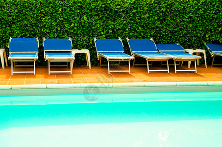 酒店内设有躺椅的游泳池图片