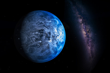 景观与银河系从太空与银河系的地球视图图片