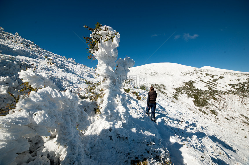 美丽的冬山雪地的图片