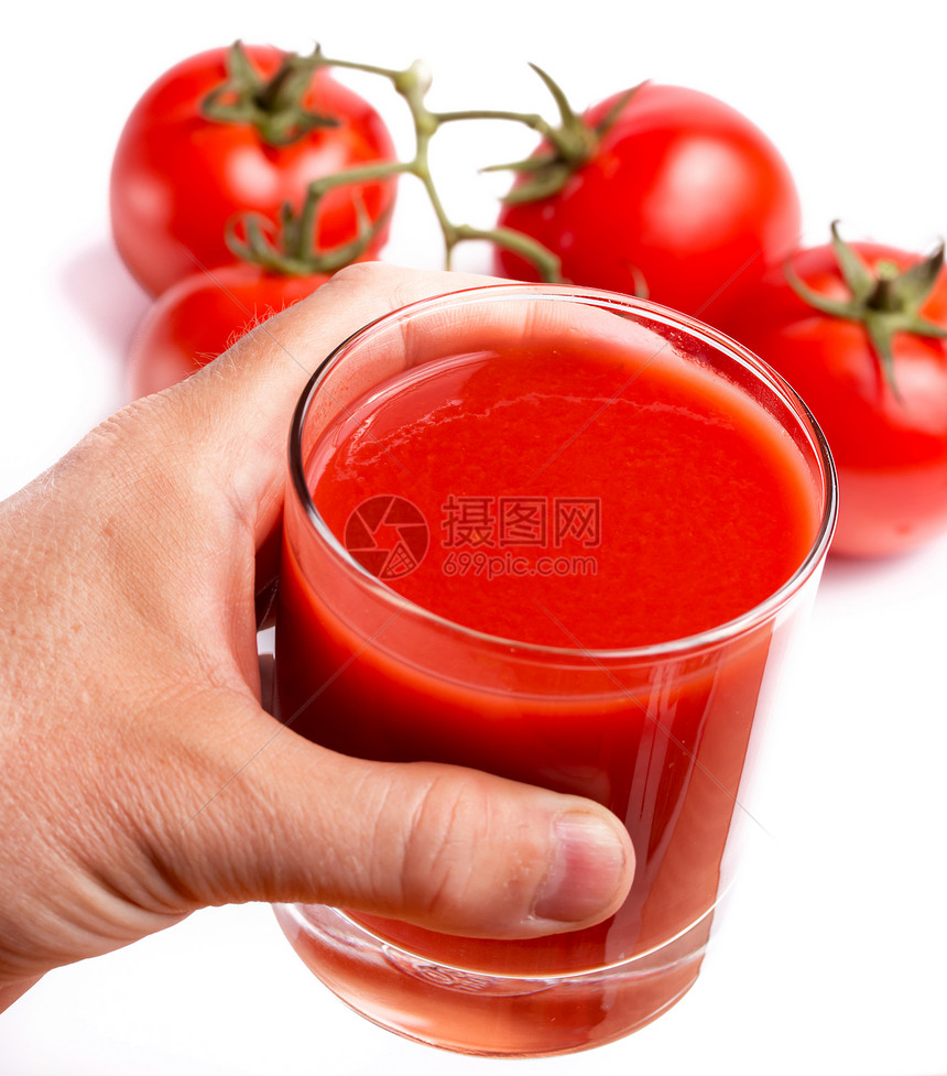果汁和西红柿代表饮用茶点和饮料图片