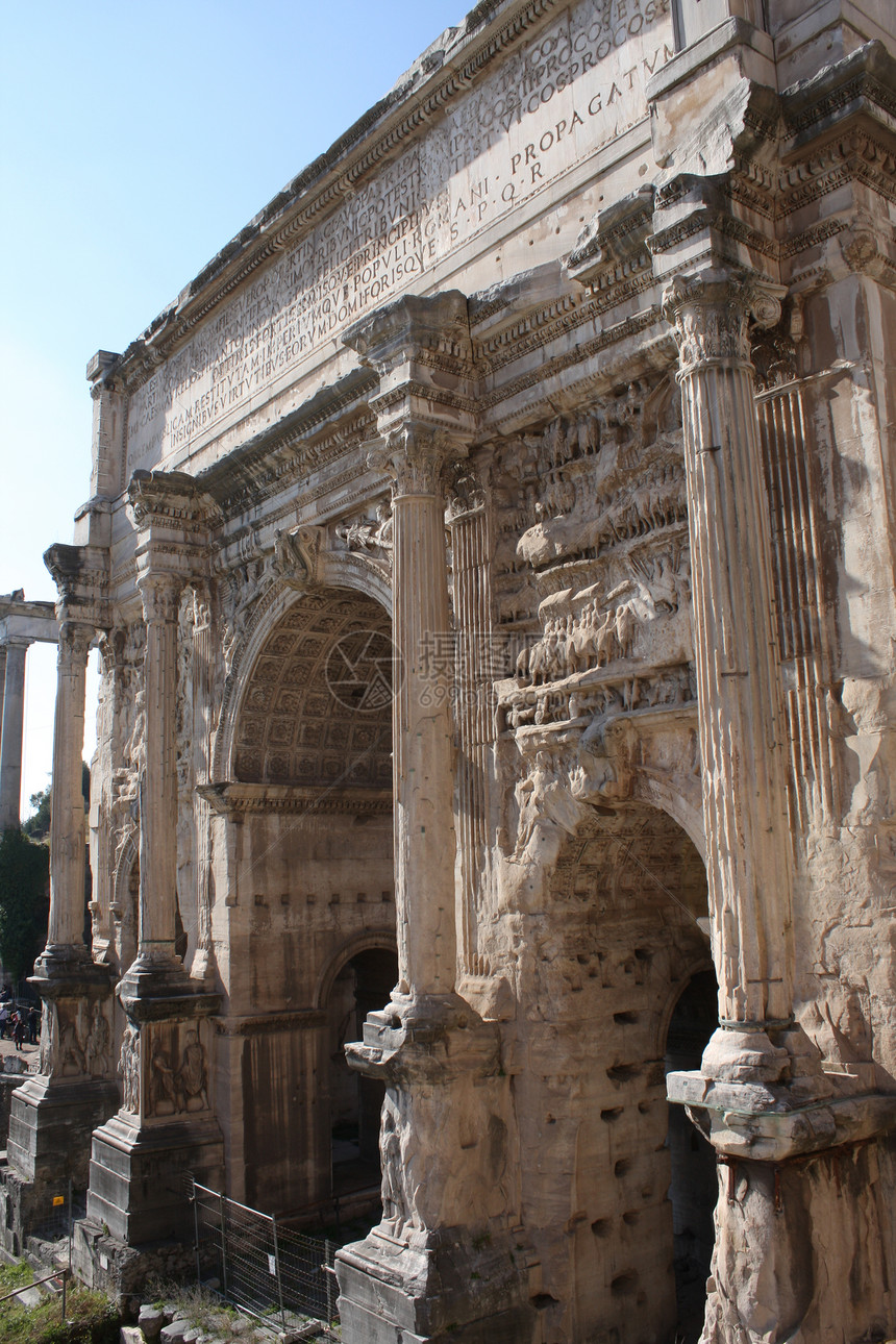 塞普蒂米乌斯西弗勒斯拱罗马论坛罗马意大利的细节石拱门建于公元203年图片