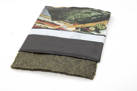 带包装的干海藻矩形切口图片