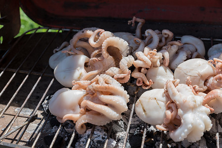 烹饪烤息肉图片