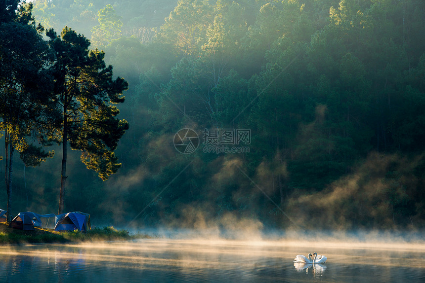 清晨在泛温湖图片