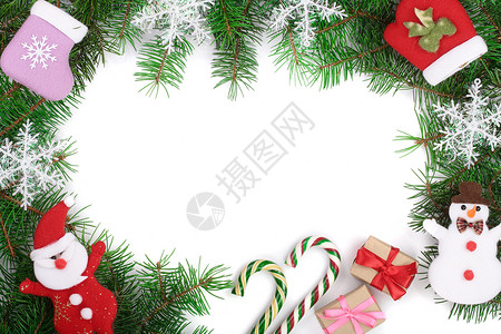 圣诞节背景白纸上隔离了雪花复制文字空图片