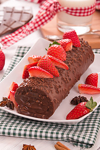 草莓巧克力卷图片