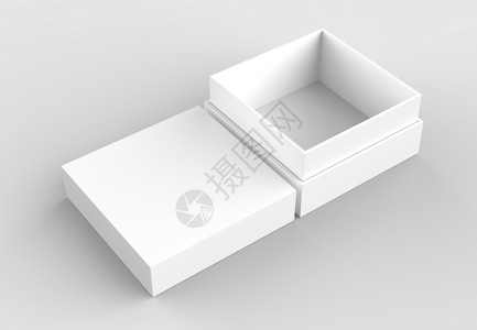 优雅的盒子模拟孤立在柔软的灰色背景背景图片