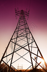 高角度视图中的电线塔背景图片